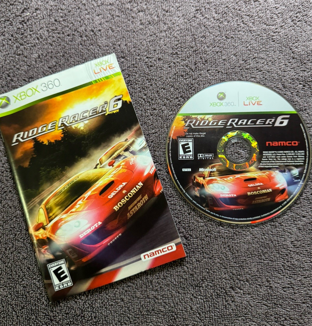 Namco Ridge Racer 6 Racing Ridge Racer Series Xbox 360 Manual NTSC-U/C E