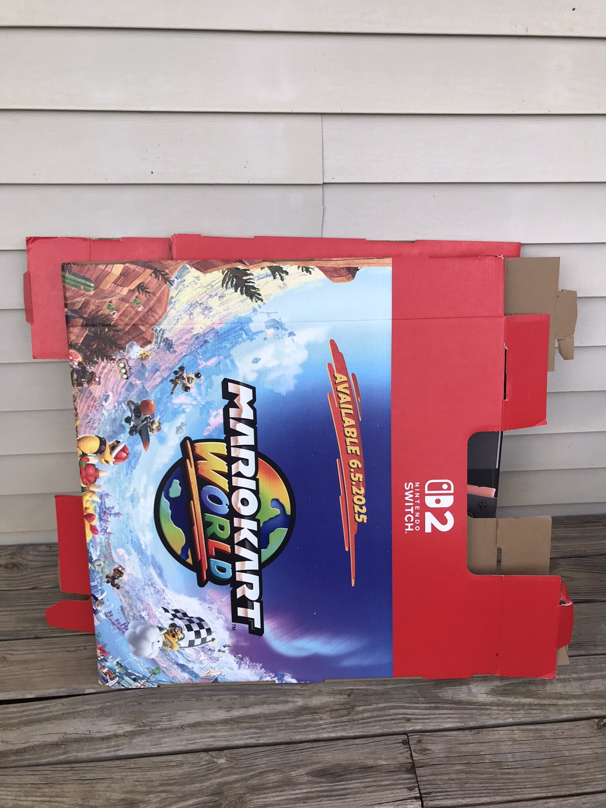 Lot Of 2 5ft Mario Kart World Cardboard Display Double Sided Nintendo Switch 2