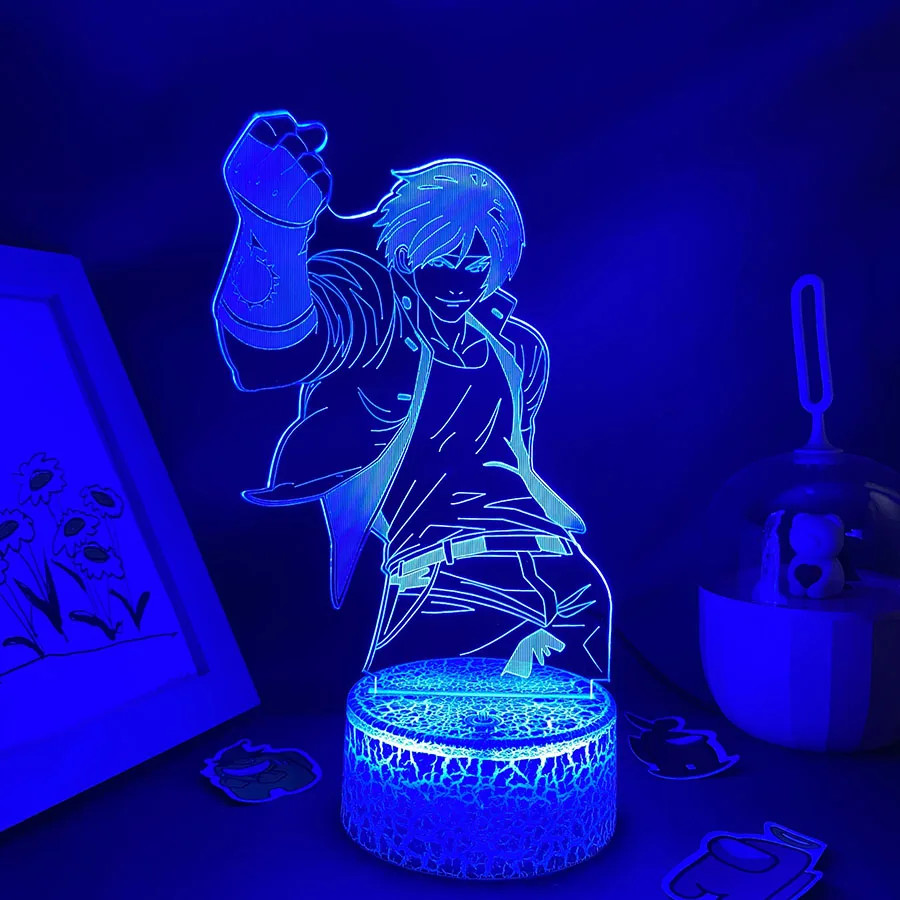 Game the King of Fighters Kyo Kusanagi 3D LED Neon Night Light Birthday Gift for