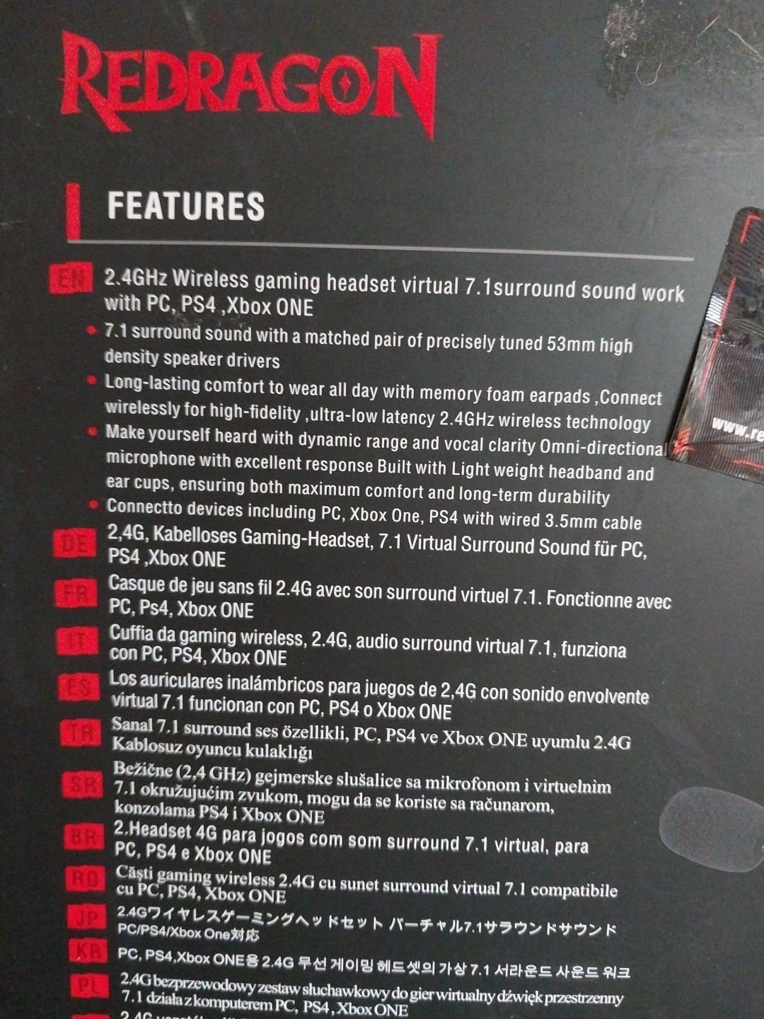 Redragon Zeus X RED-H510-RWBK Wireless RGB Gaming Headset Black
