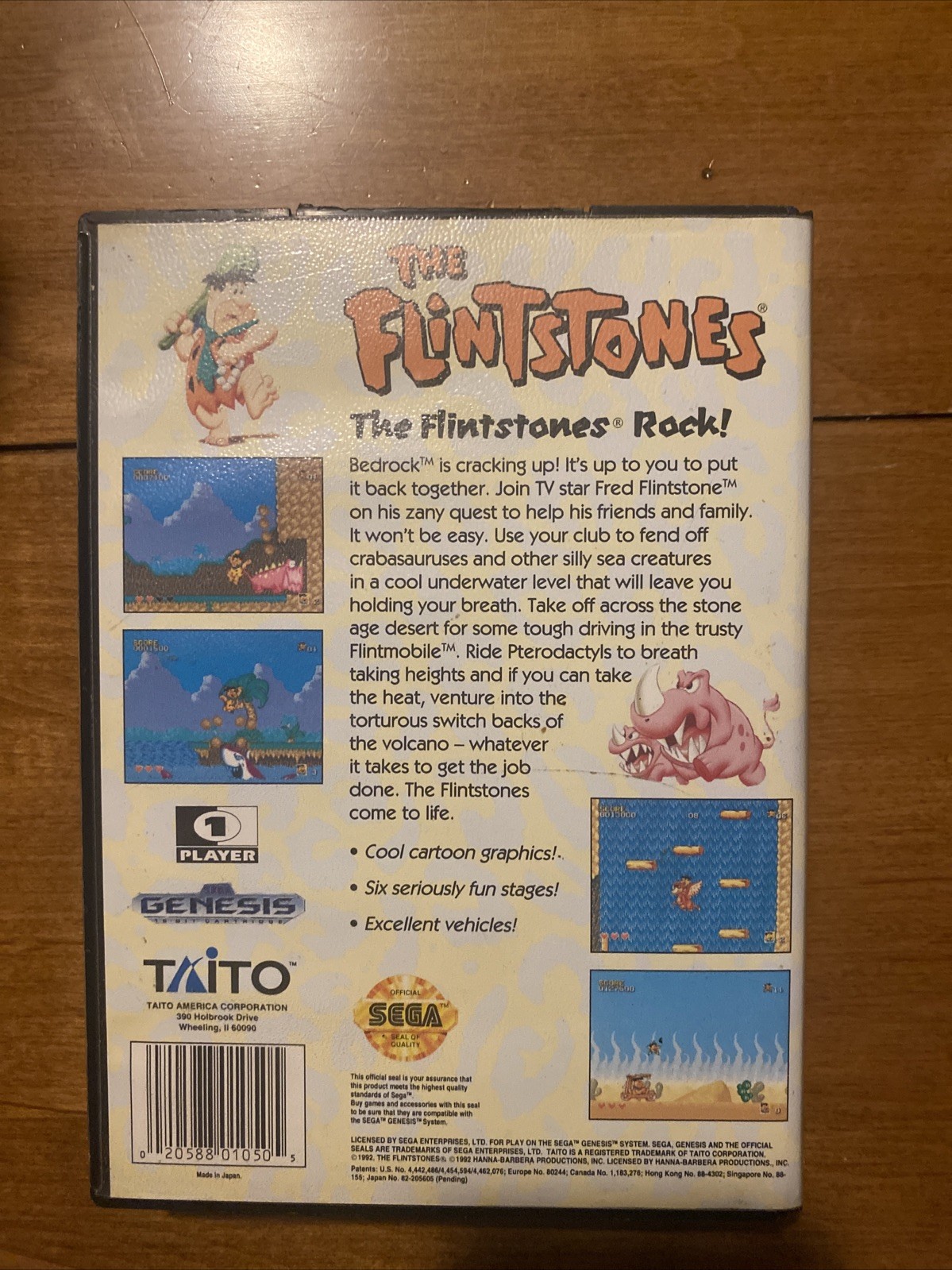The Flintstones SEGA Genesis 1992 Case And Cartridge Excellent Condition