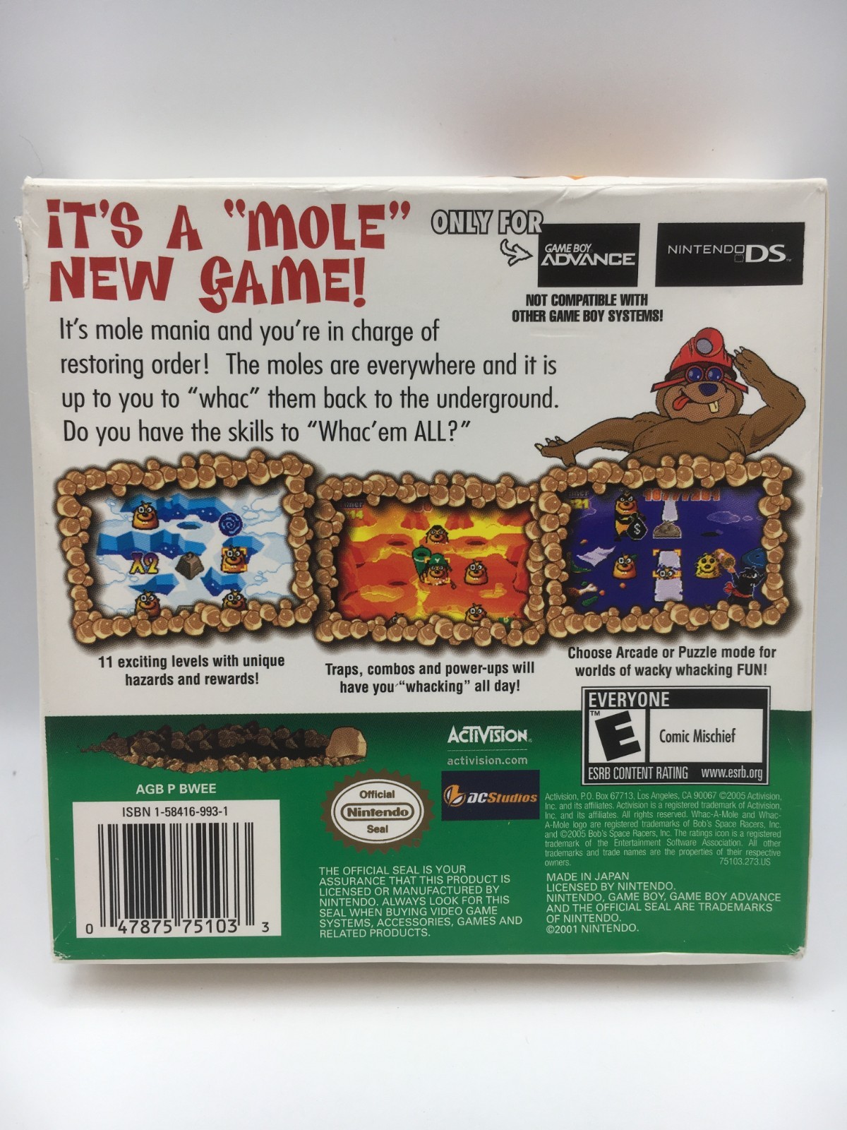 Game Boy Advance 2005 – Whac-A-Mole w/ Box & Manual (Works)