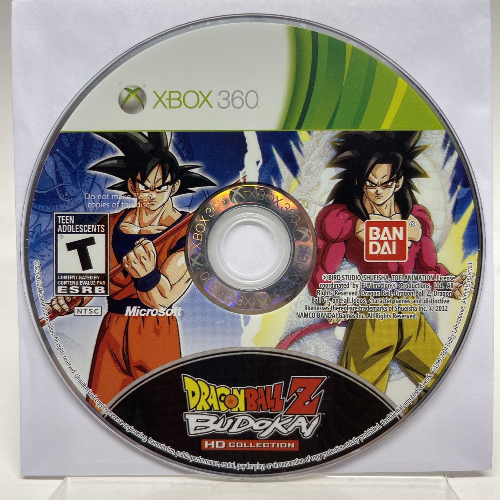 New Dragon Ball Z Budokai HD Collection (Microsoft Xbox 360, 2012) Disc Only