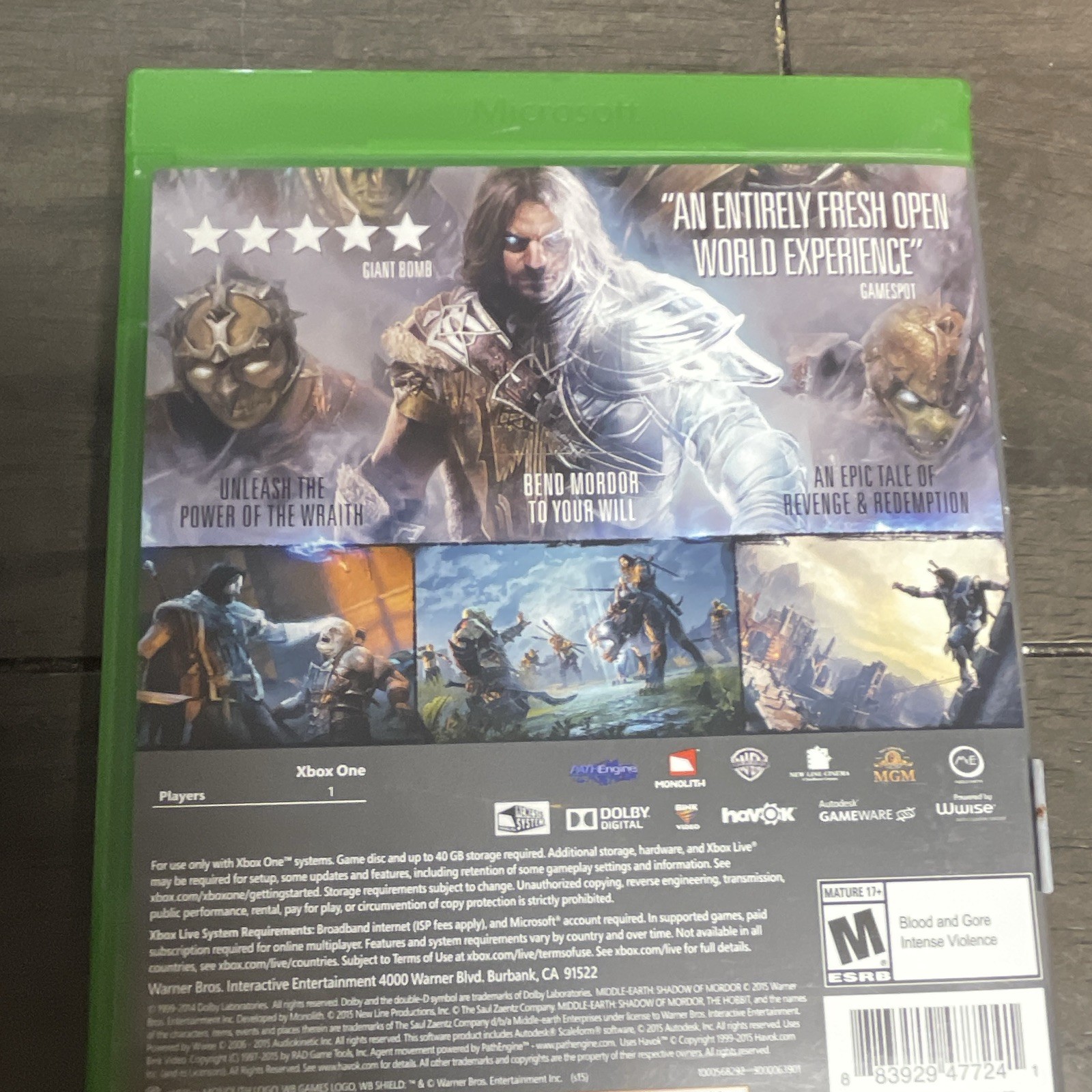 Warner Bros. Middle-earth: Shadow of Mordor GOTY Edition Xbox One M