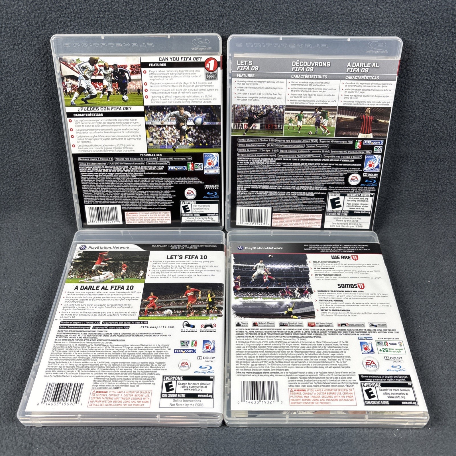 PlayStation 3 – FIFA Soccer 08, 09, 10, & 11 – Complete – Refurbished, Very Good