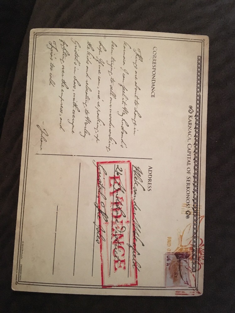 Dishonored 2 Post Card Postcard Karnaca Need Workers Card RARE