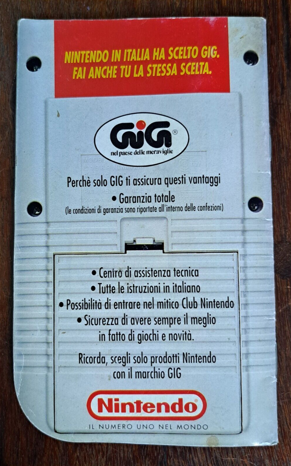 vintage rare game boy gig manual italy nintendo