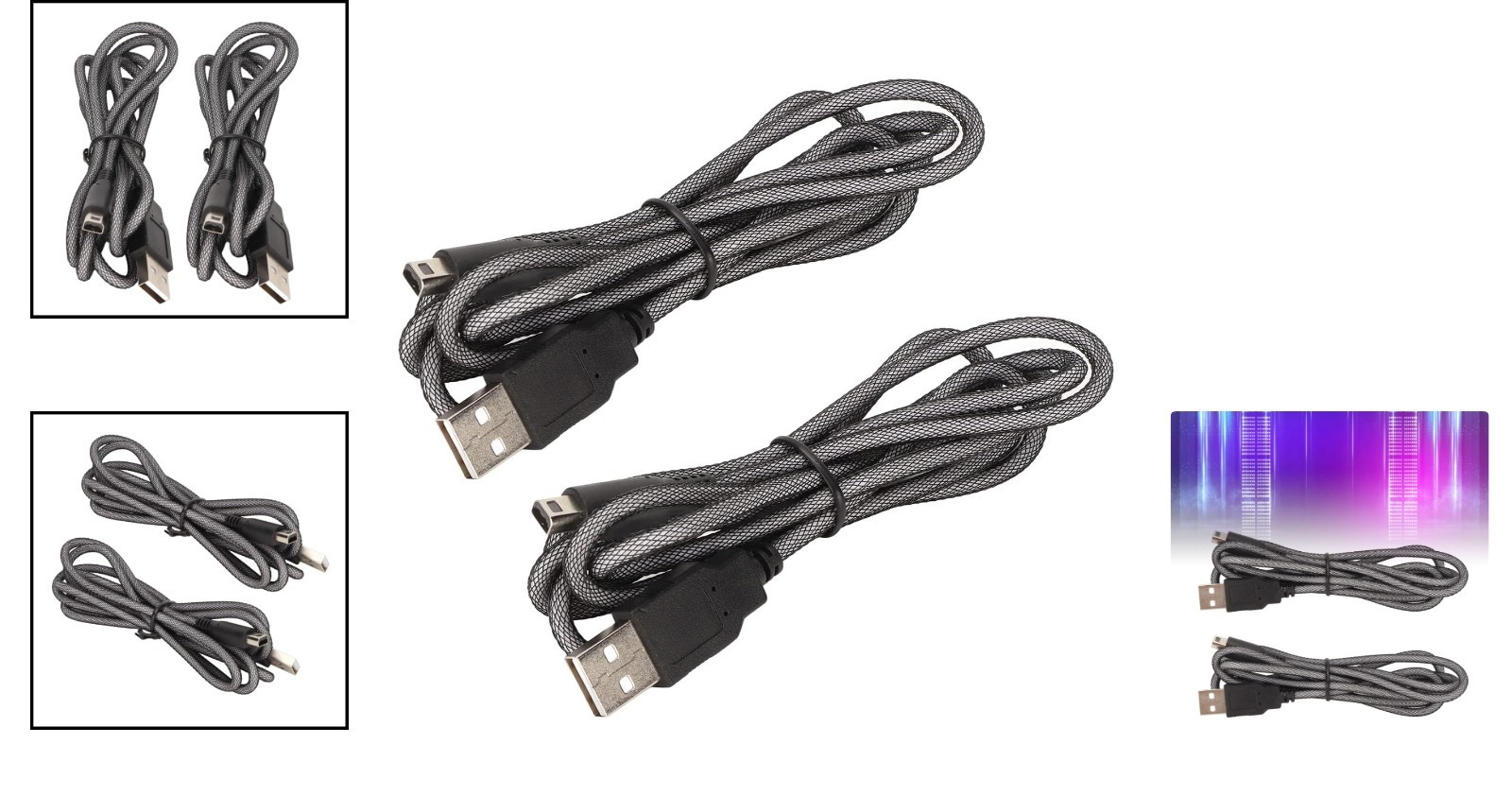 Charge While Playing! 5ft 2PCS 3DS USB Cable for Ultimate Gaming Experience