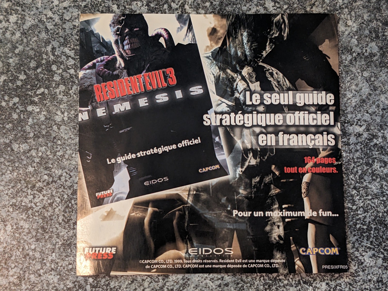 Resident Evil 3 Nemesis (1999) PS1 NTSC 📀 (European French Language Back Cover)