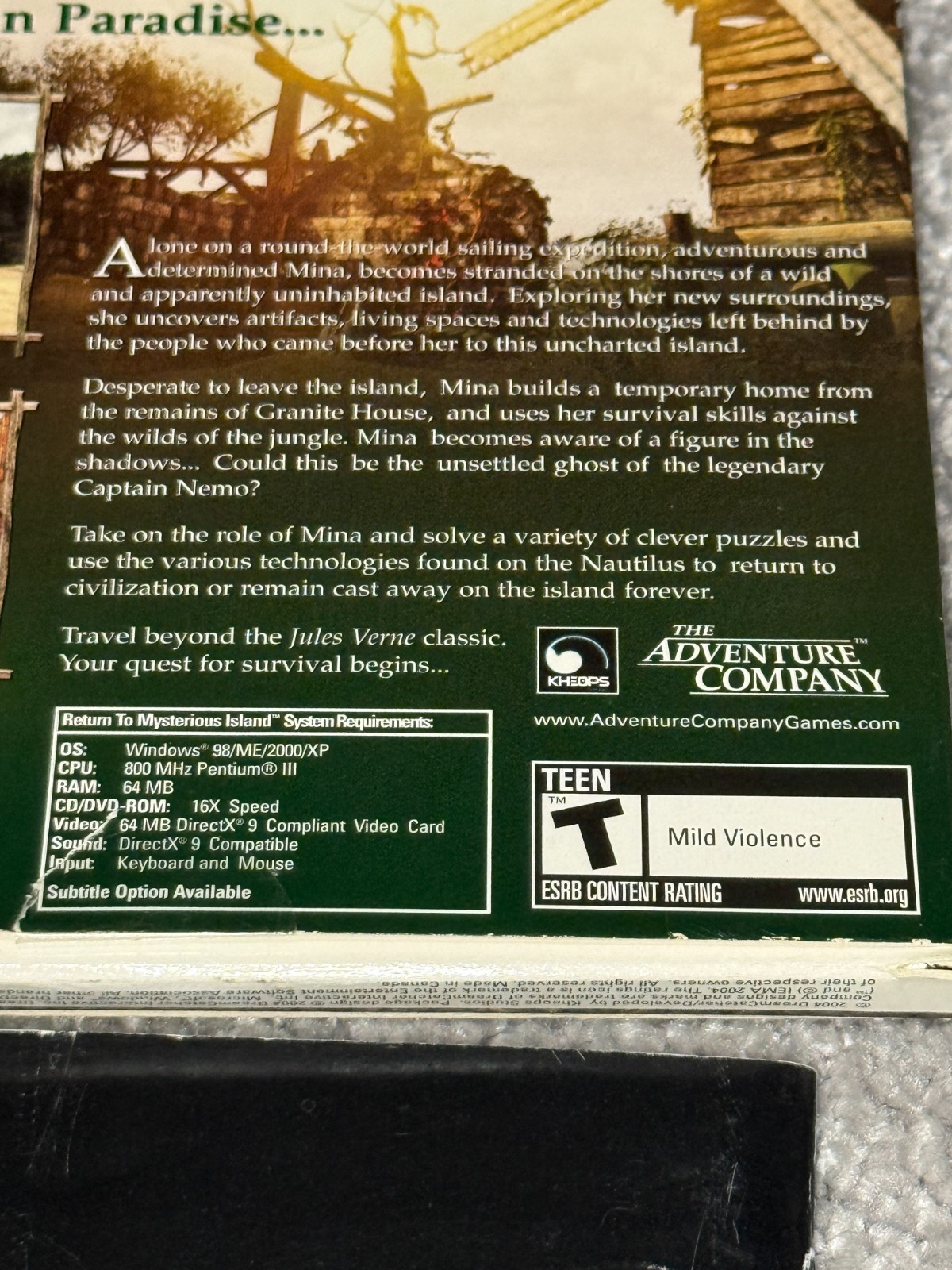 Return to Mysterious Island Jules Verne PC Game The Adventure Company 2004