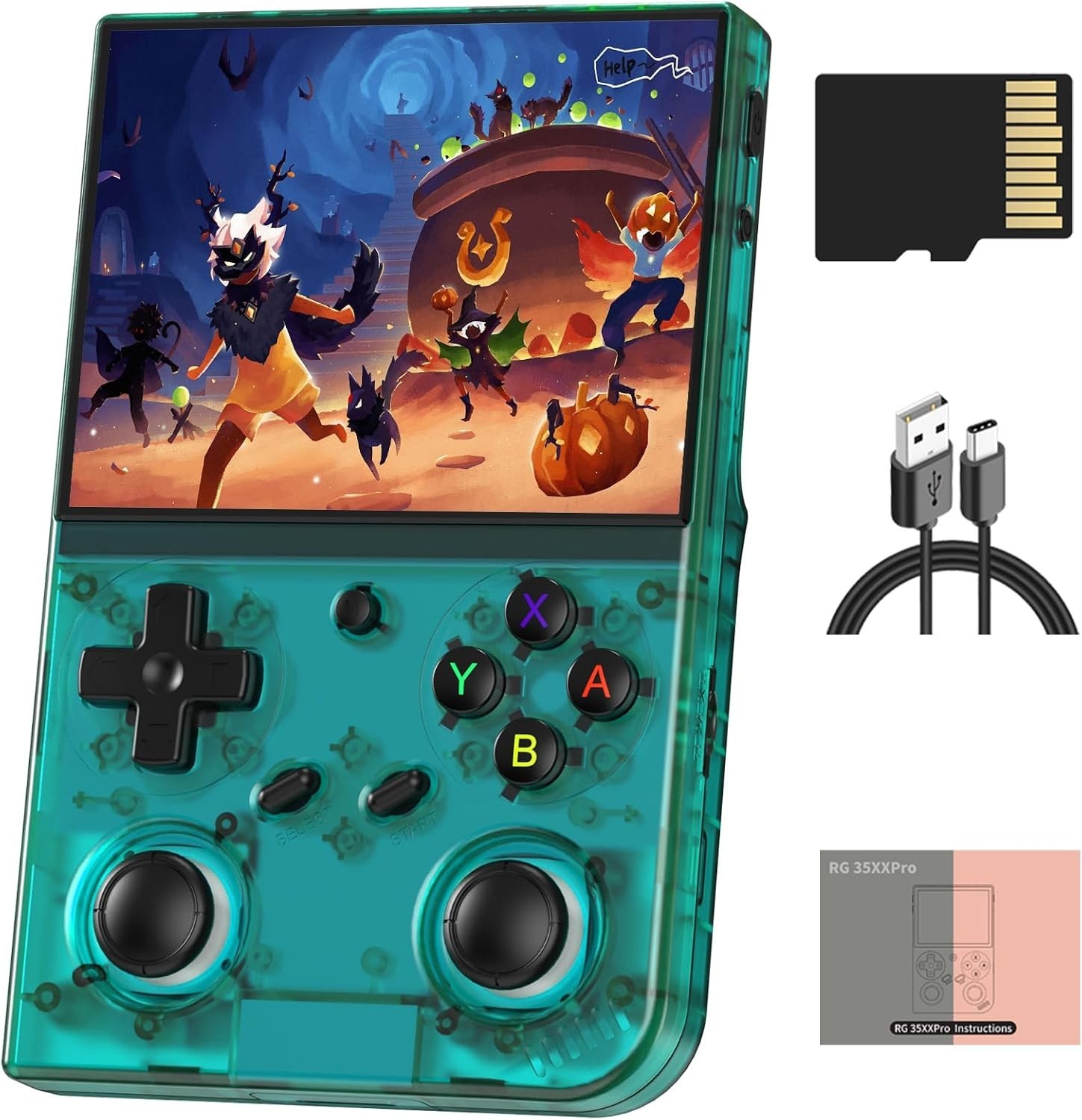 Teal Anbernic RG35XX Pro: Compact Retro Console with HDMI & Expandable Storage