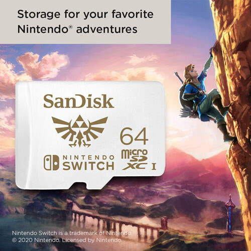 SanDisk 64GB MicroSDXC Micro sd Card UHS-1 Nintendo Switch SDSQXAT-064G-GN3ZN