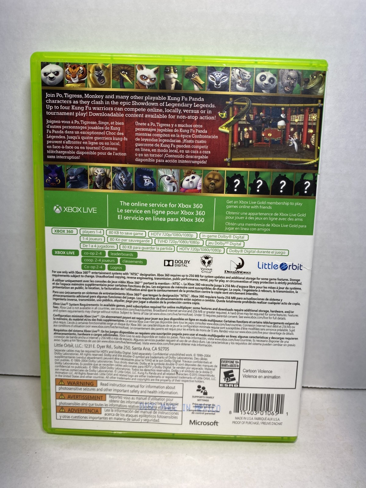 Kung Fu Panda: Showdown of the Legendary Legends (Xbox 360) Tested Free Shipping