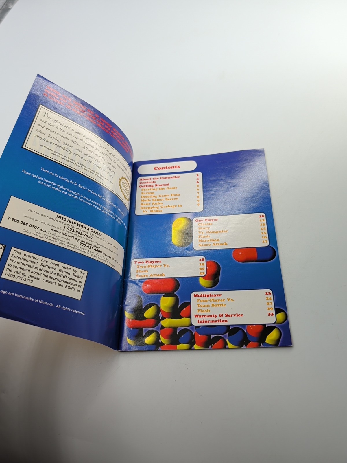 Dr. Mario 64 N64 MANUAL ONLY