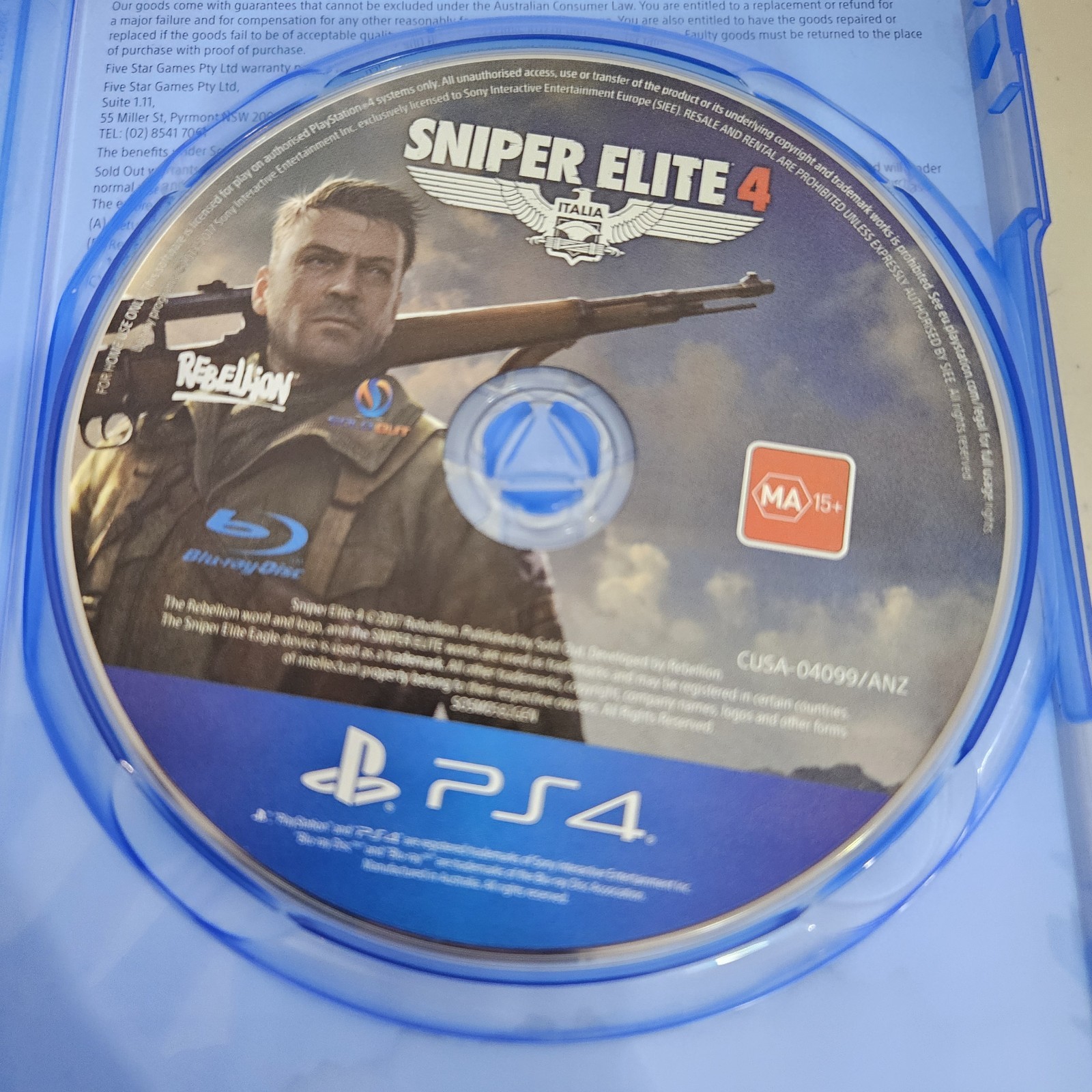 Sniper Elite 4 Sony PlayStation 4 PS4 Game Italy World War 2