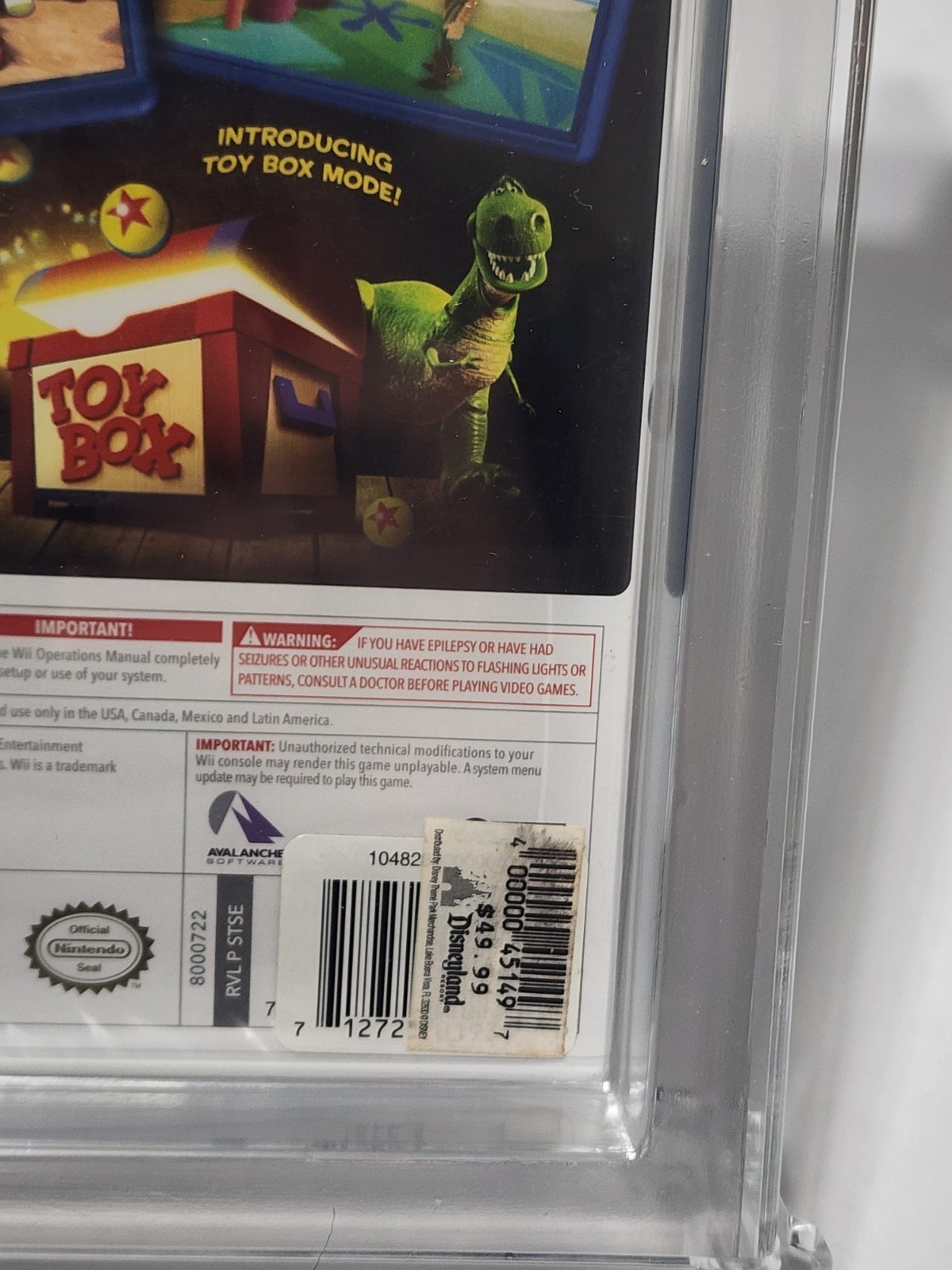 Toy Story 3 Nintendo Wii New Sealed $5 Disney Gift Card Variant Psa Wata 9.4 A+