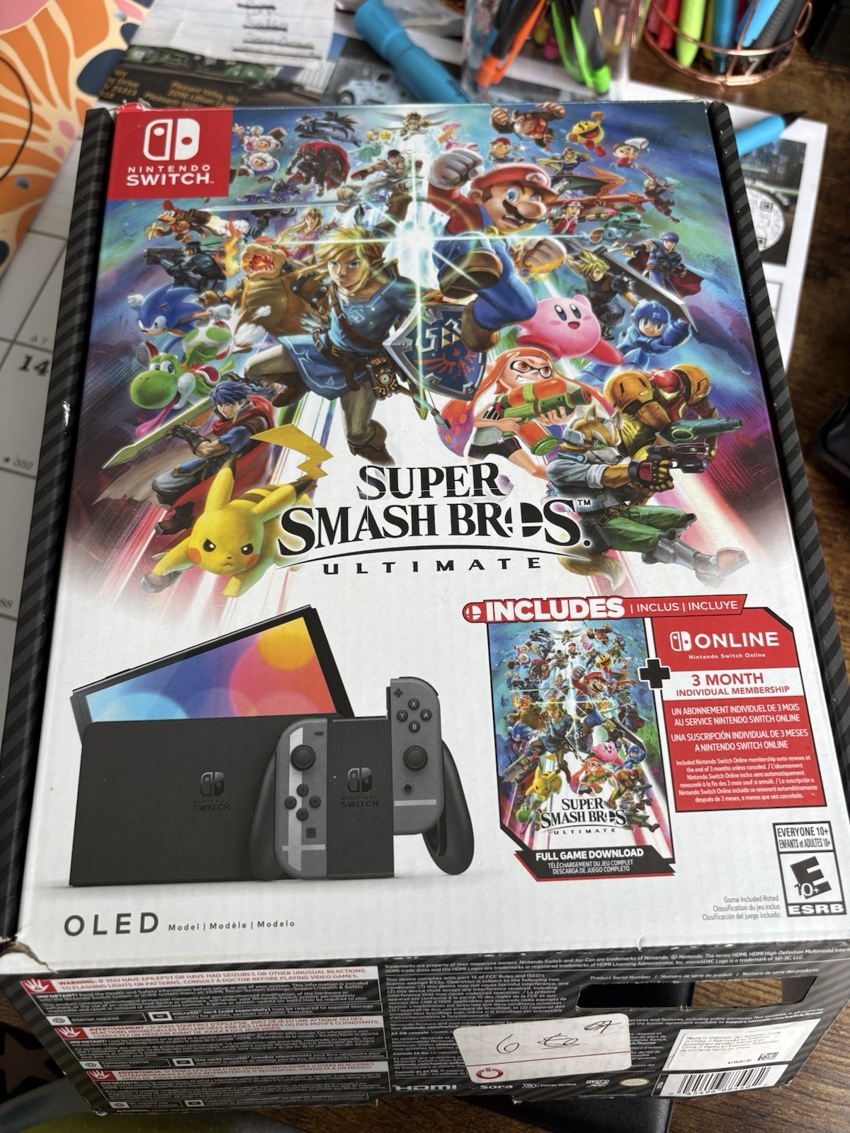Nintendo Switch (OLED Model) Super Smash Bros. Bundle 64GB Console – Gray