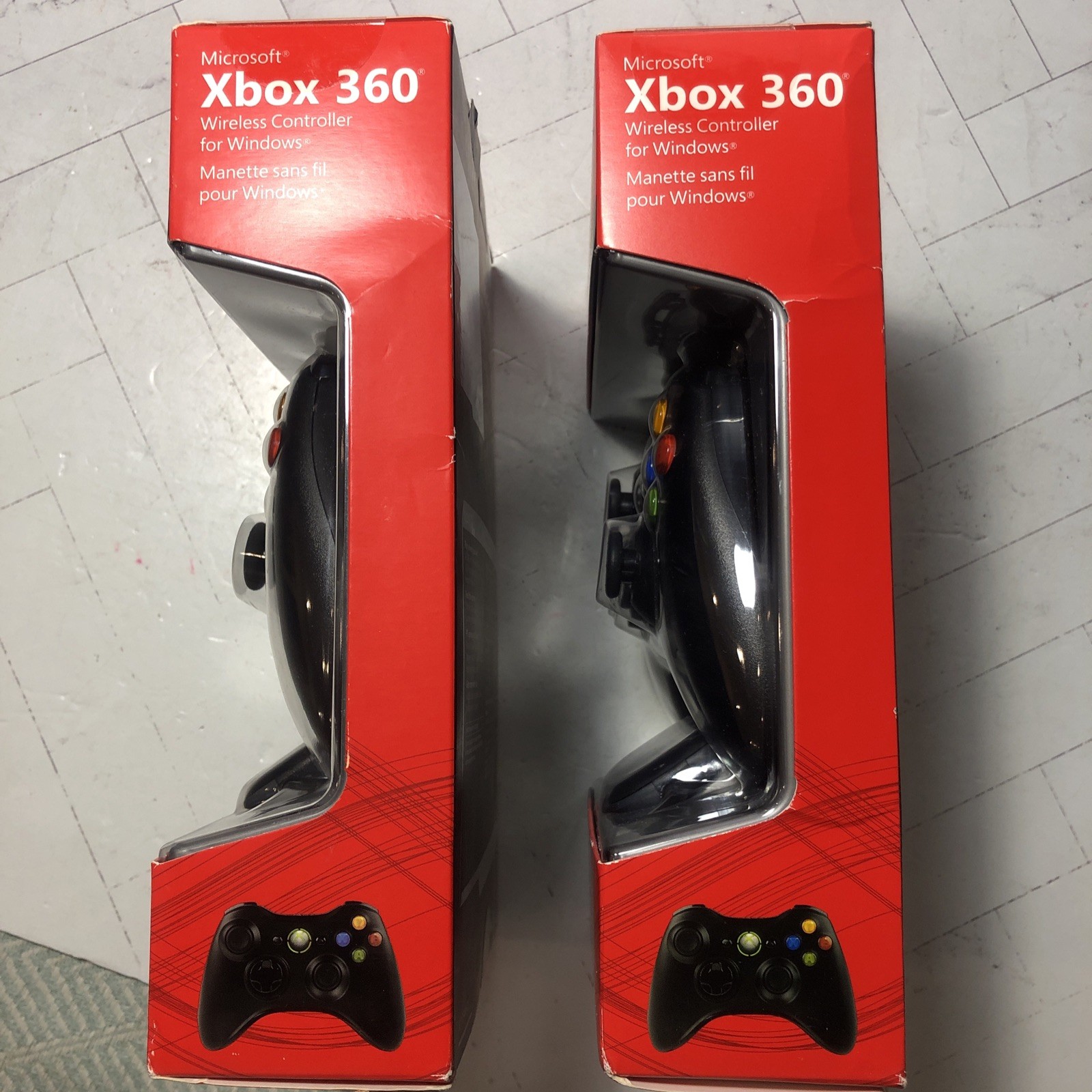 2x Xbox 360 Microsoft ‎Wireless Controllers for Windows Black Genuine OEM SEALED