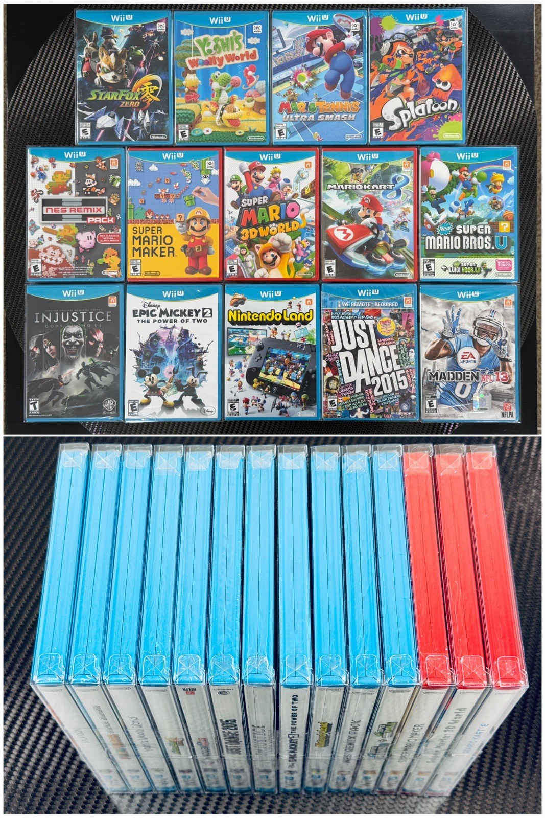 New Nintendo Wii U Deluxe 32GB Black Console CIB Complete 15 Sealed Games Rare