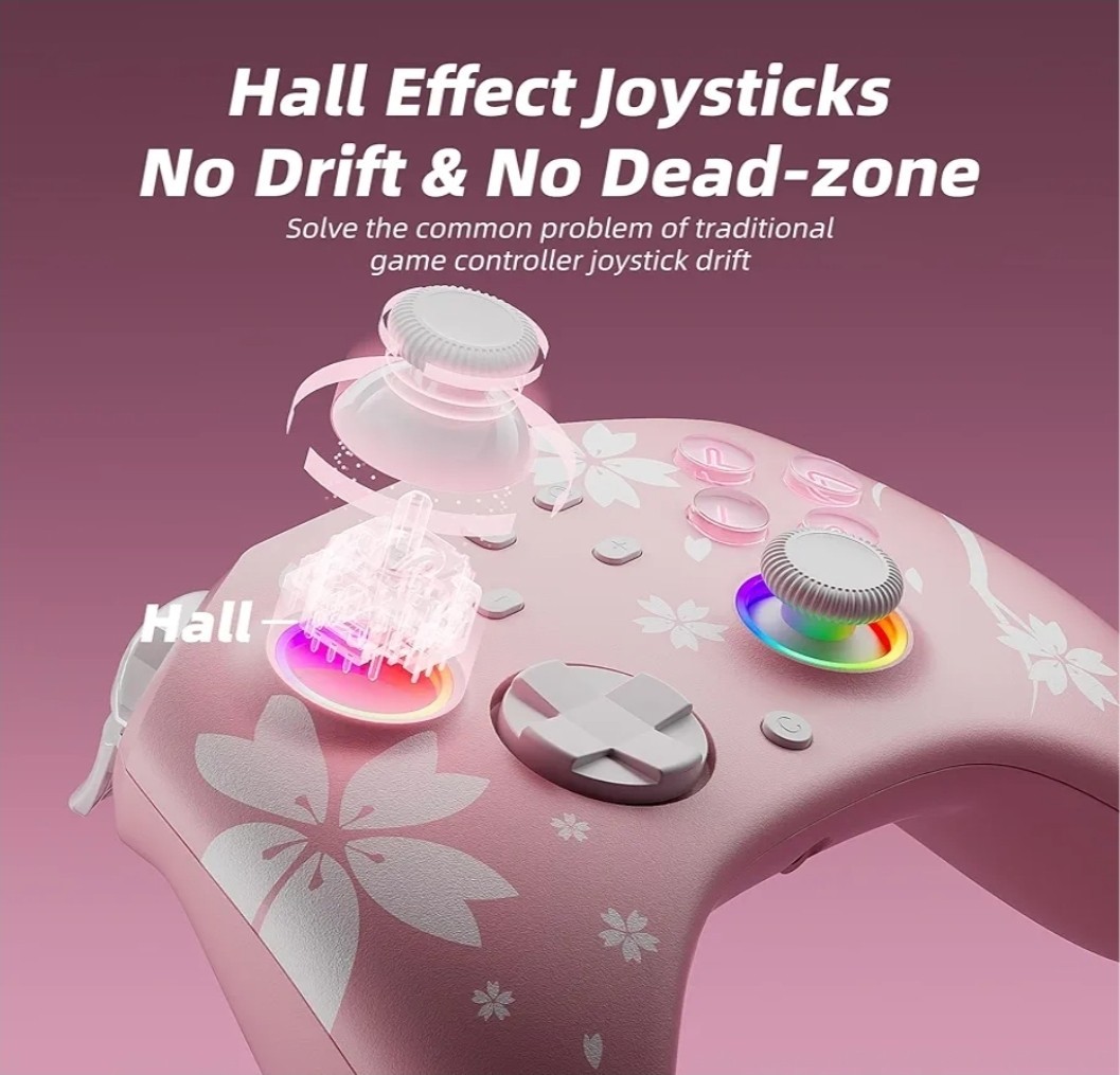 Controller Switch/Switch 2, Windows iOS Android Steam/Steam Deck,Pink Bluetooth