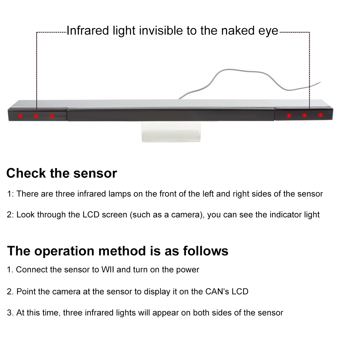USB Wired Receiver Sensor Bar Infrared Motion Sensor Signal Receiver Stand
