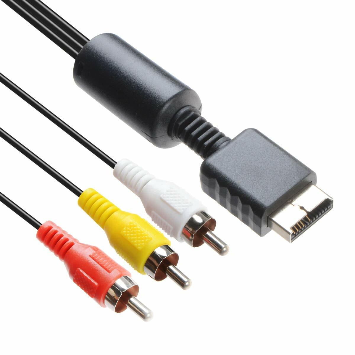 LOT 50X AV Video Audio RCA Composite Cable Cord for Sony Playstation PS1 PS2 PS3