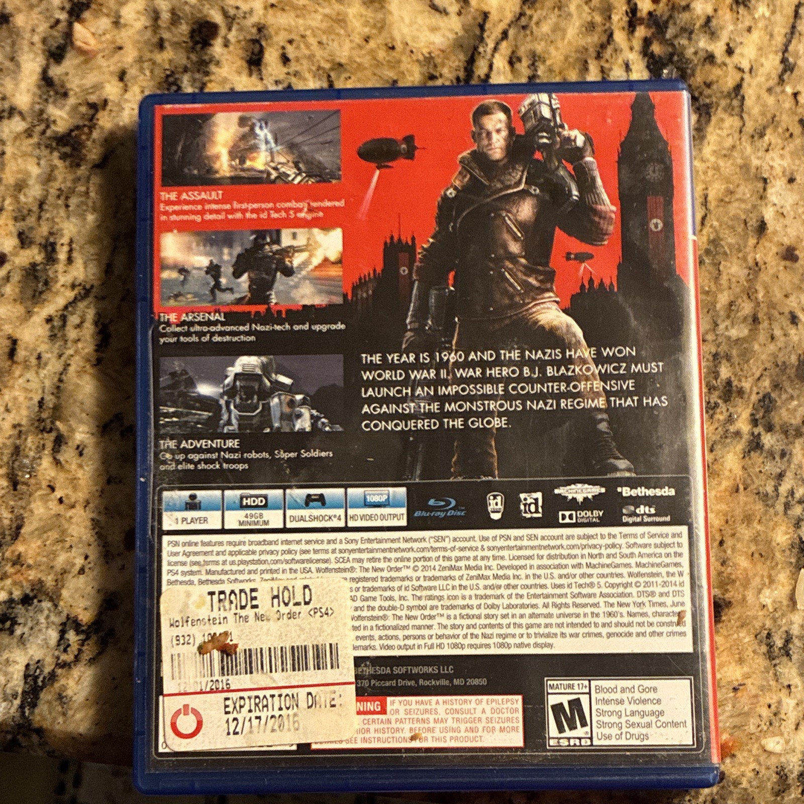 Bethesda Wolfenstein: The New Order (Wolfenstein Series) M Shooter PS4 NTSC