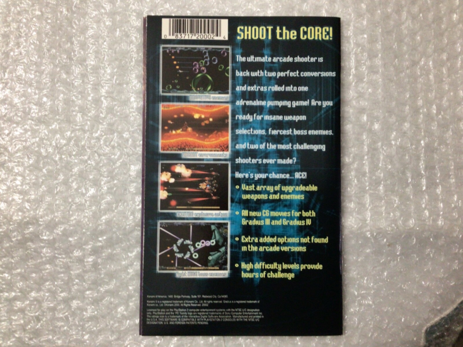 Gradius III and IV (Sony PlayStation 2, 2000) – CIB w/Case, Manual, Game Disc