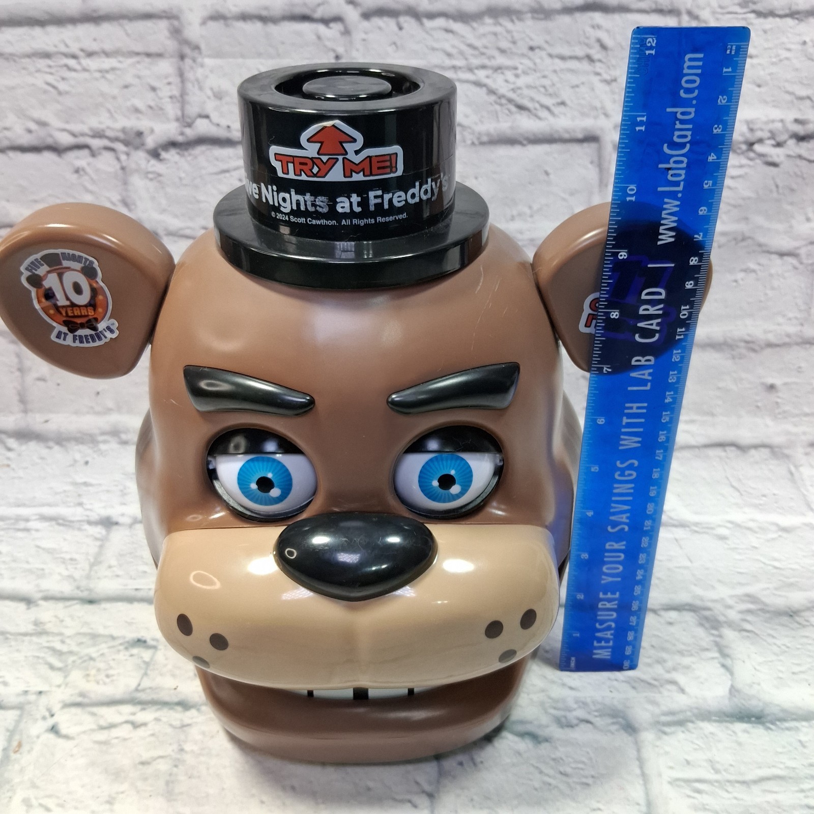 Five Nights At Freddy’s 10th Anniversary Animatronic Talking Freddy Head WORKS