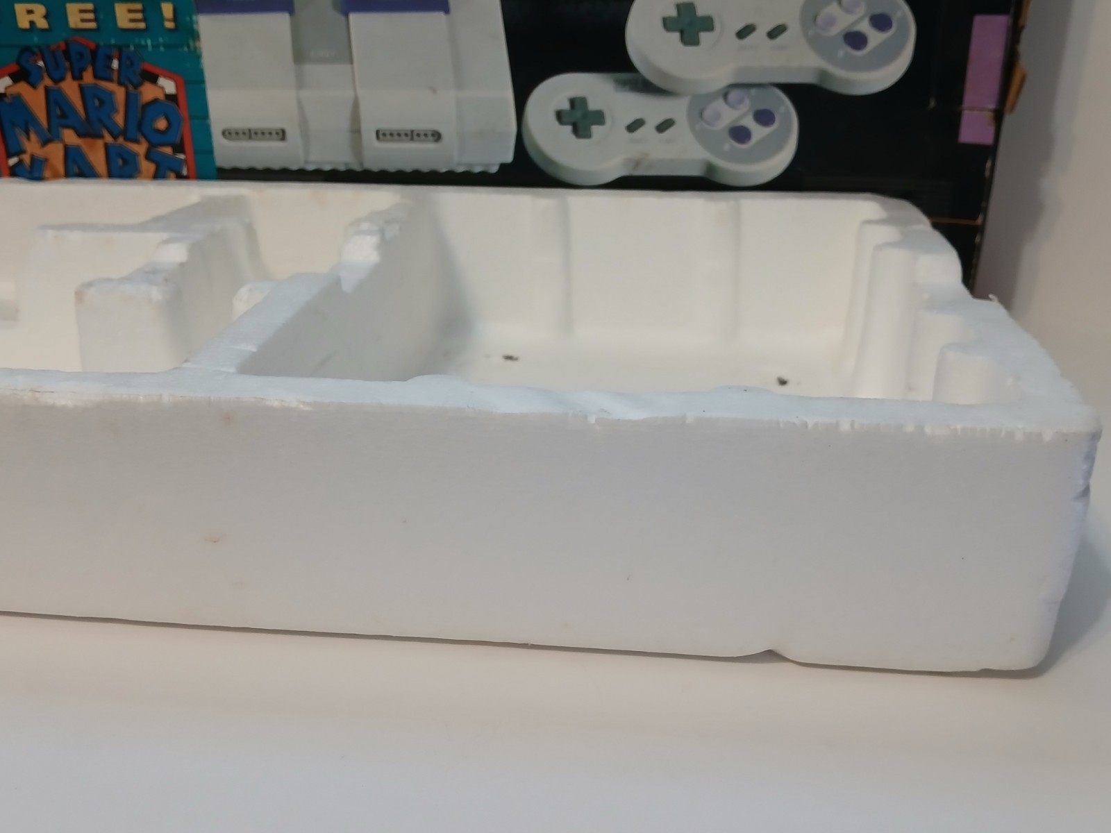 Super Nintendo Super Set – Box Only w/Foam Insert! Mario Kart Sticker Variation