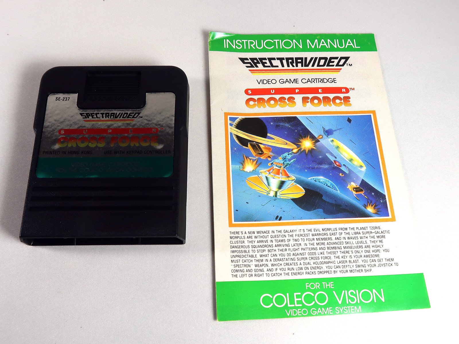 ColecoVision: SUPER CROSS FORCE Cartridge & Manual – V.NICE – Tested & WORKS!