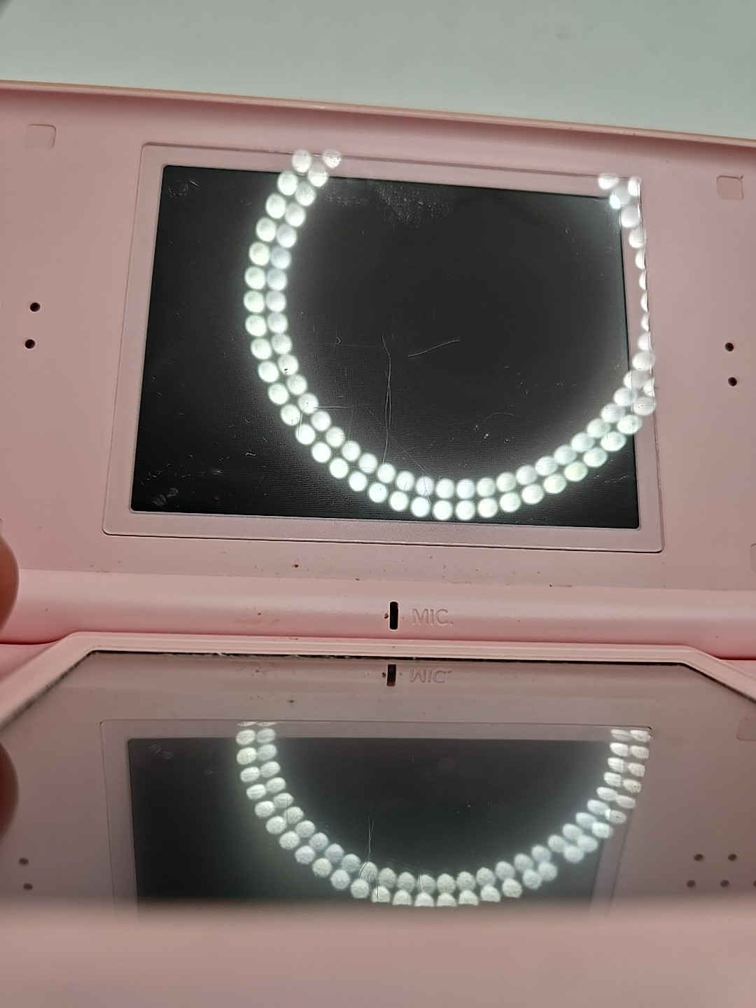 Nintendo DS Lite Coral Pink w/charger stylus gba USG-USA-1 Screen Scratch Tested