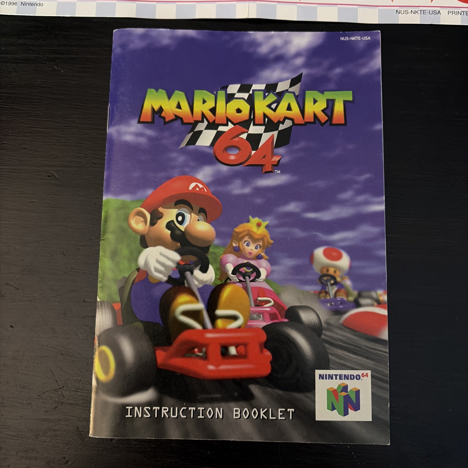 Mario Kart 64 (Nintendo 64, 1997) Manual And Operation Card, No Game