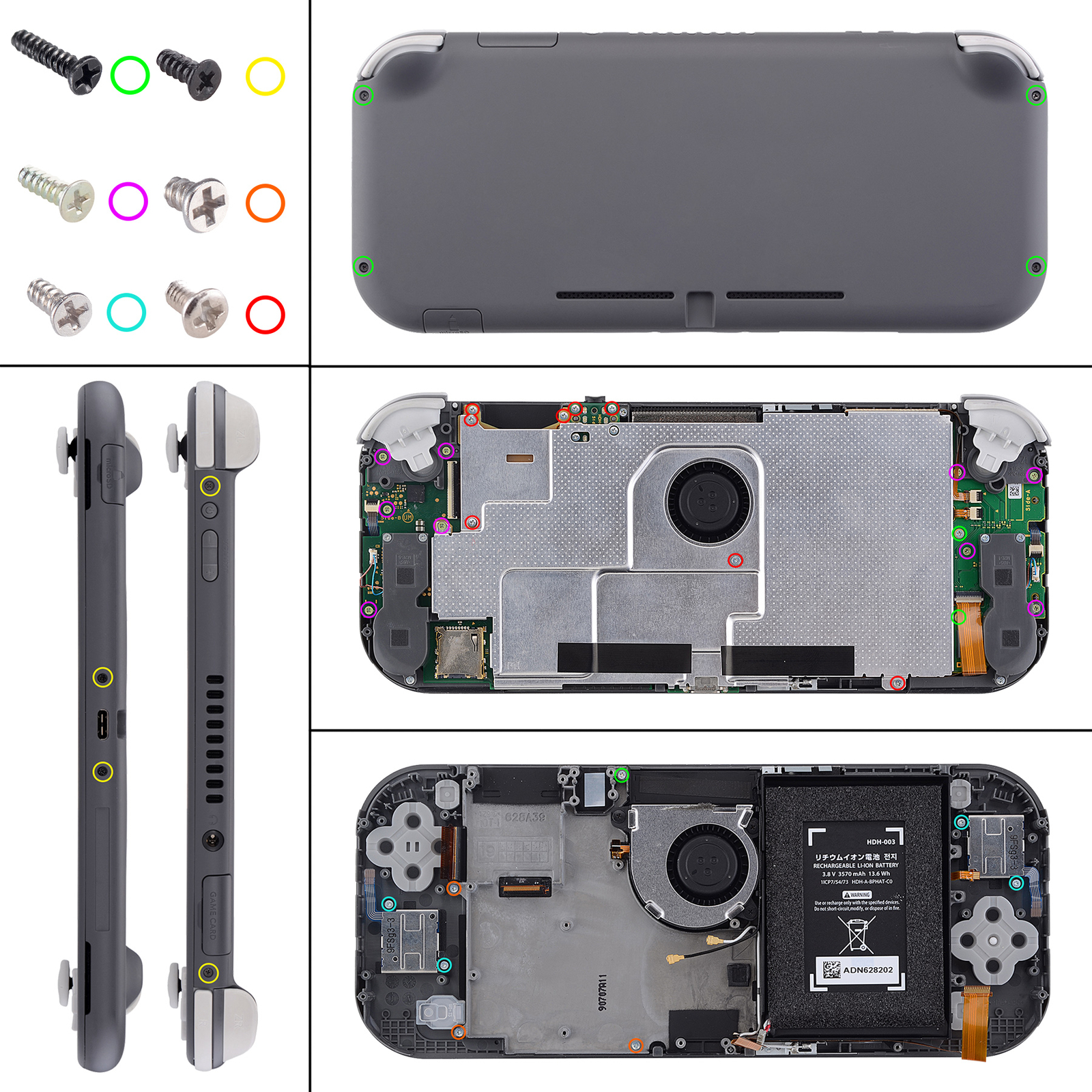 Chrome Gold Glossy Replacement Dpad ＆ Face Buttons for Nintendo Switch Lite