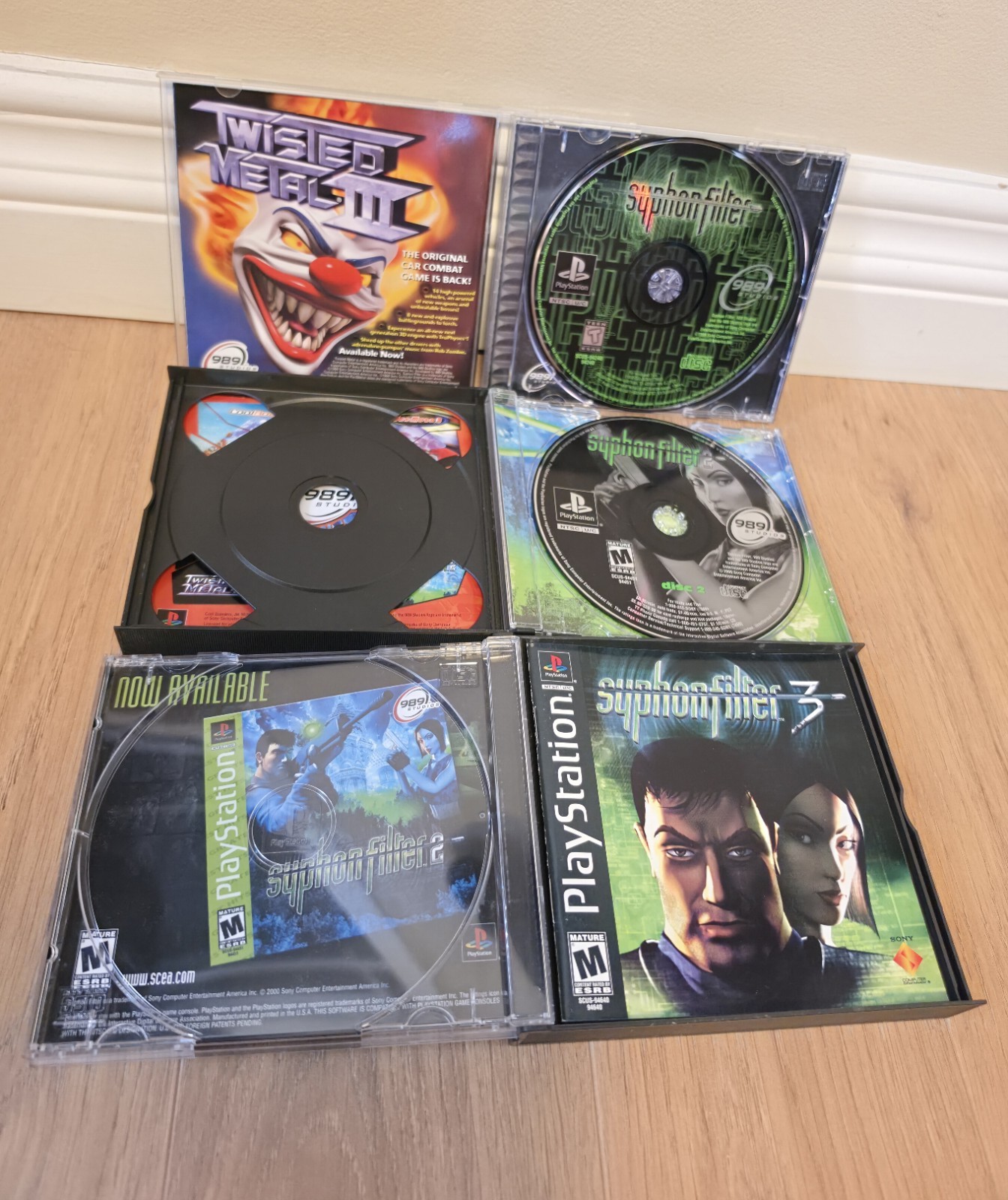 Syphon Filter 1 2 & 3 (Sony Playstation 1) PS1 Lot of 3 Trilogy Set Black Label