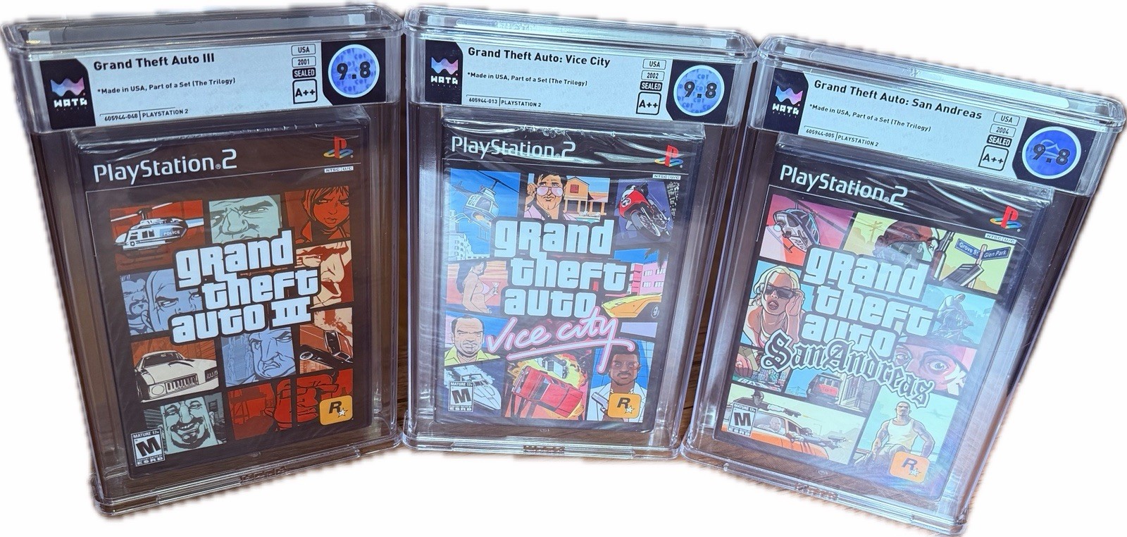 Gran Theft Auto Trilogy: III – Vice City – San Andreas – Sealed WATA 9.8 A++