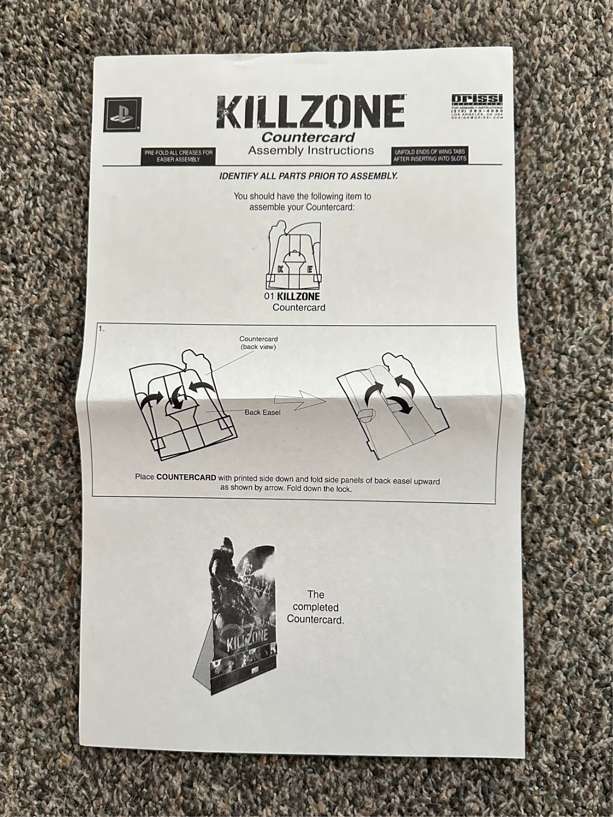 Rare Killzone PS2 Store Display Countercard Promo Standee Playstation 2