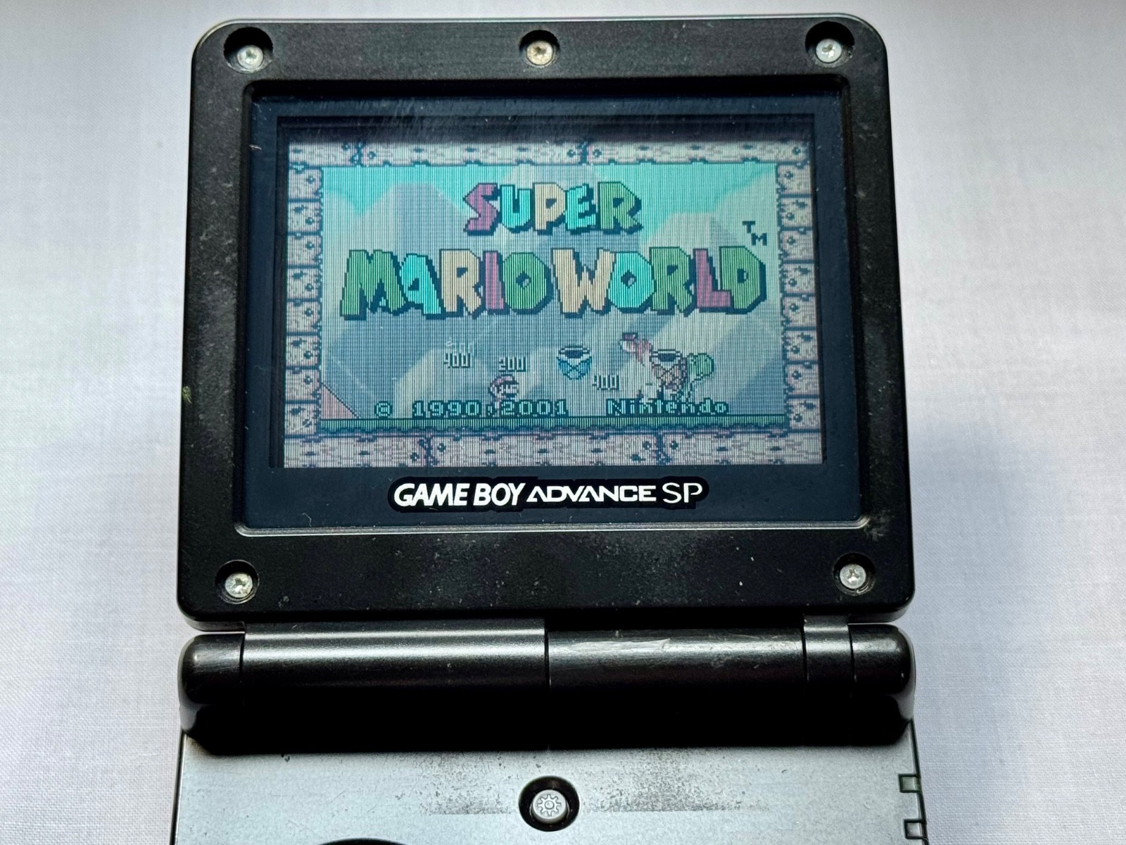 Nintendo Gameboy Advance SP AGS001 Onyx Black Handheld w/ USB Cable & Battery