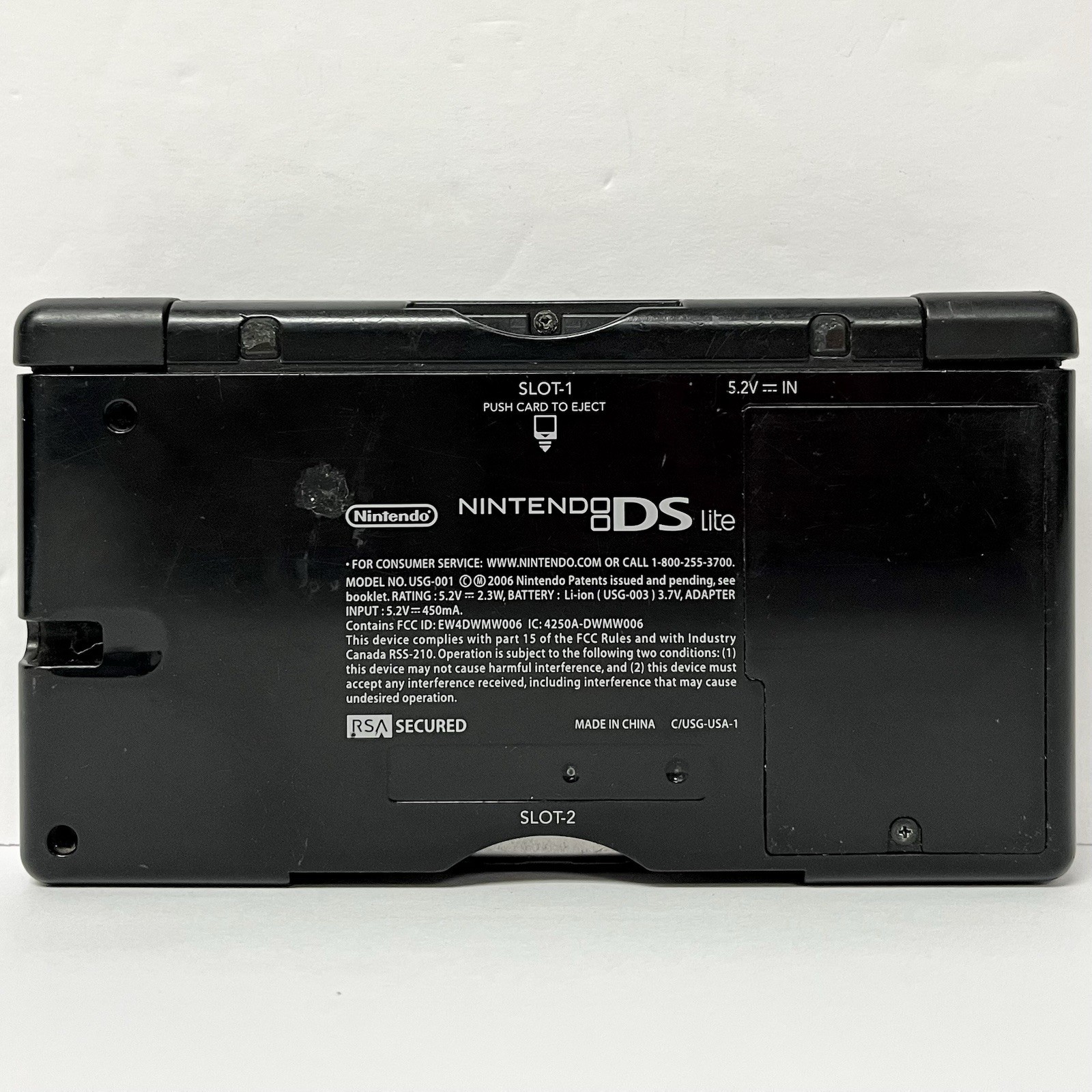 UNTESTED Black Nintendo DS Lite Handheld Game Console USG-001