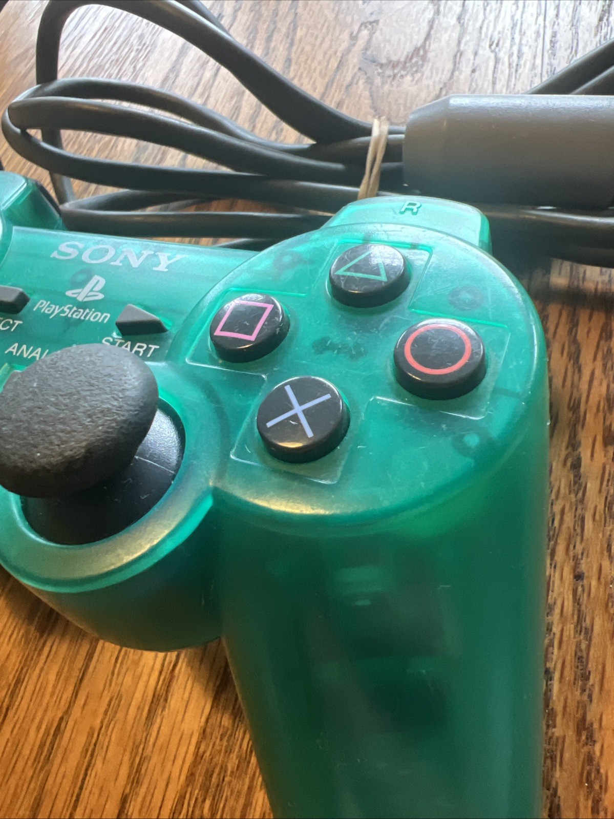 OEM Sony DualShock 2 PS2 PS1 Controller Clear Emerald Green SCPH-1200