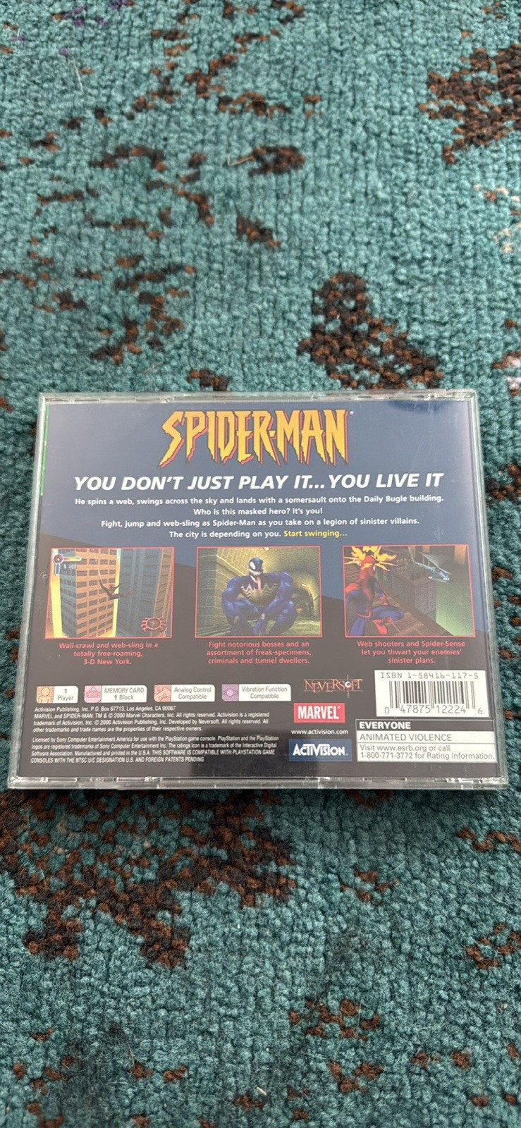 Activision Spider-Man Greatest Hits PS1 Game E NTSC-U/C Spider-Man Series