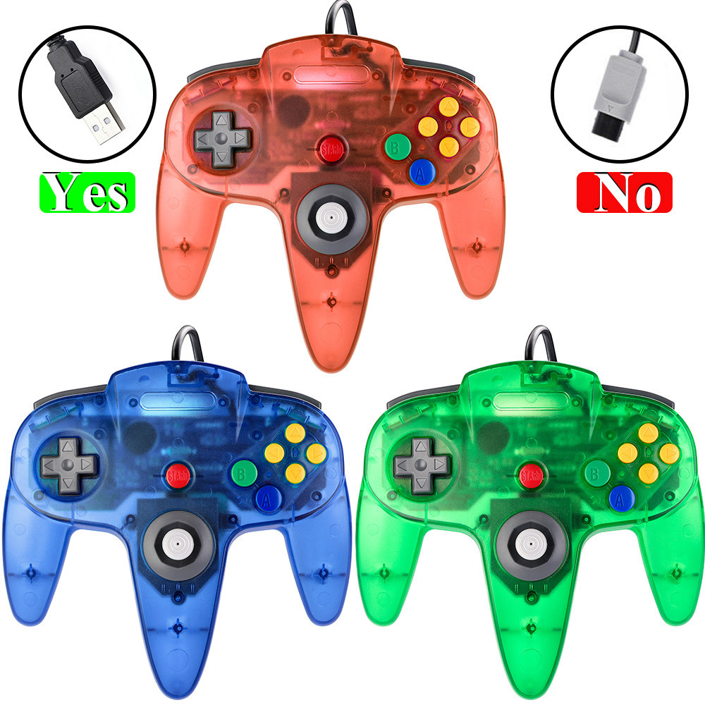 For N64 PC MAC Raspberry Pi Controller Retro Wired USB Classic Games Joystick