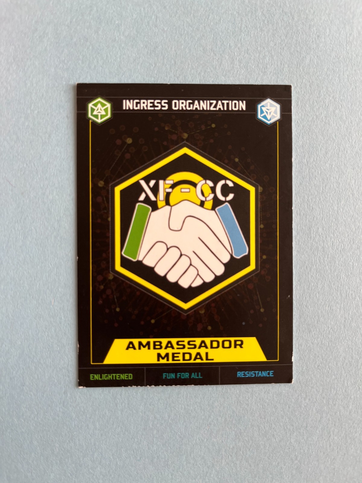 Ingress XFCC Ambassador Medal Card Cross-Faction Promo Niantic Card