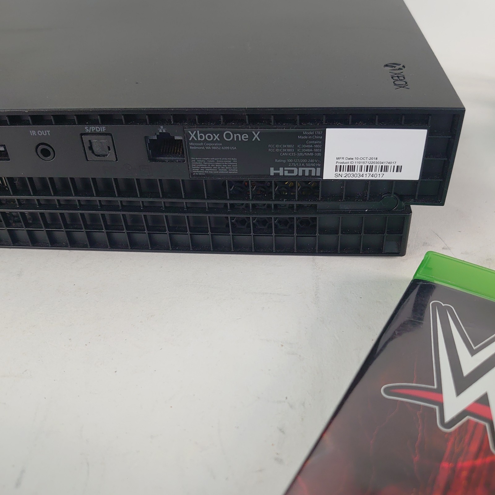 Microsoft Xbox One X 1TB Console Gaming System Black 1787 W/ Controller 1 Game