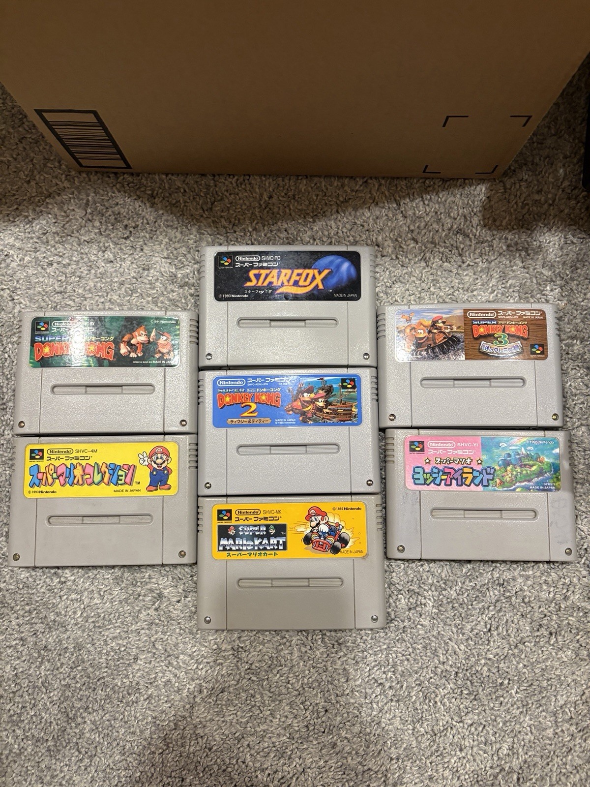 Nintendo Super Famicom Games Donkey Kong All Stars Mario Kart Yoshis Island Etc