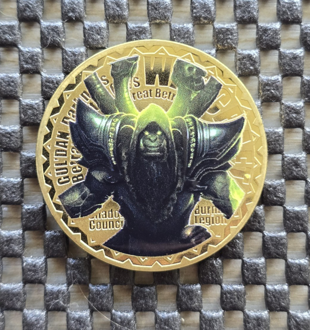 World Of Warcraft Coin Medal Card Alliance Series Rare Promo Blizzard [Gul’Dan]