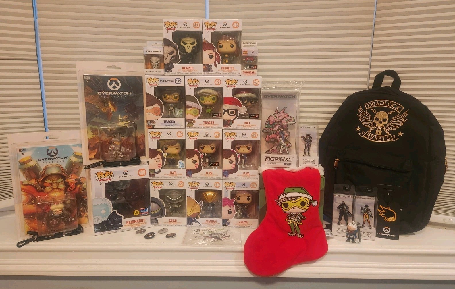 Lot Of 29 Official Blizzard Overwatch Collectables Funko Pop Figpin Keychain Pin