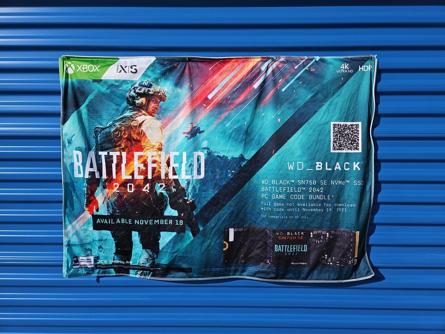 Battlefield 2042 XBOX Series X/S Video Game Advertising Art Tapestry 47″ X 33″
