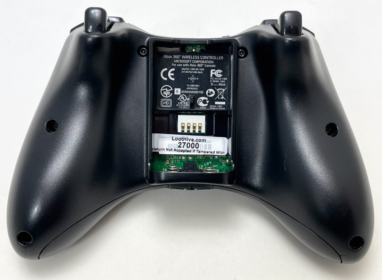 REFURBISHED OEM Microsoft Xbox 360 & PC Windows Black Wireless Controller 1403