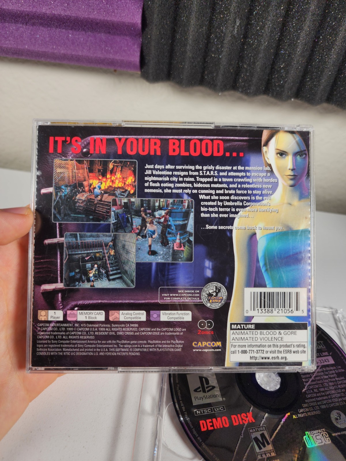 RESIDENT EVIL 3 NEMESIS – Playstation 1 PS1 GAME w/ DEMO & Reg Card – *TESTED*
